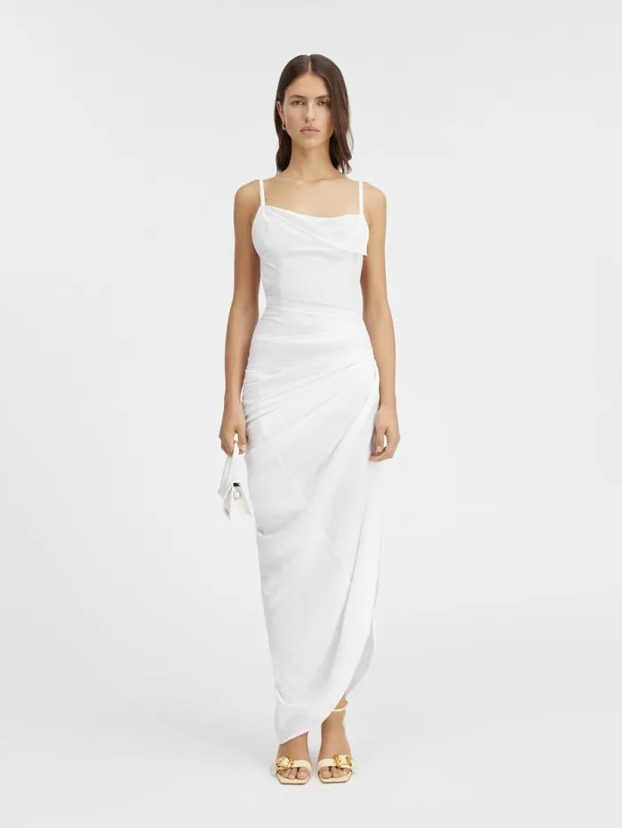 JACQUEMUS The Saudade Long Dress White Women Dresses and Skirts
