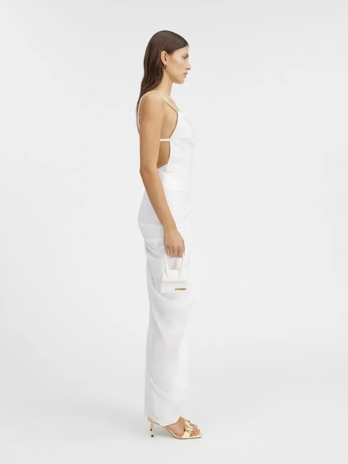 JACQUEMUS The Saudade Long Dress White Women Dresses and Skirts JACQUEMUS The Saudade Long Dress White Women Dresses and Skirts