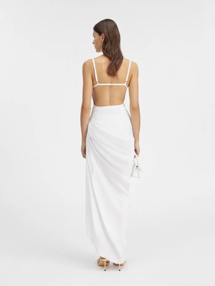 JACQUEMUS The Saudade Long Dress White Women Dresses and Skirts JACQUEMUS The Saudade Long Dress White Women Dresses and Skirts