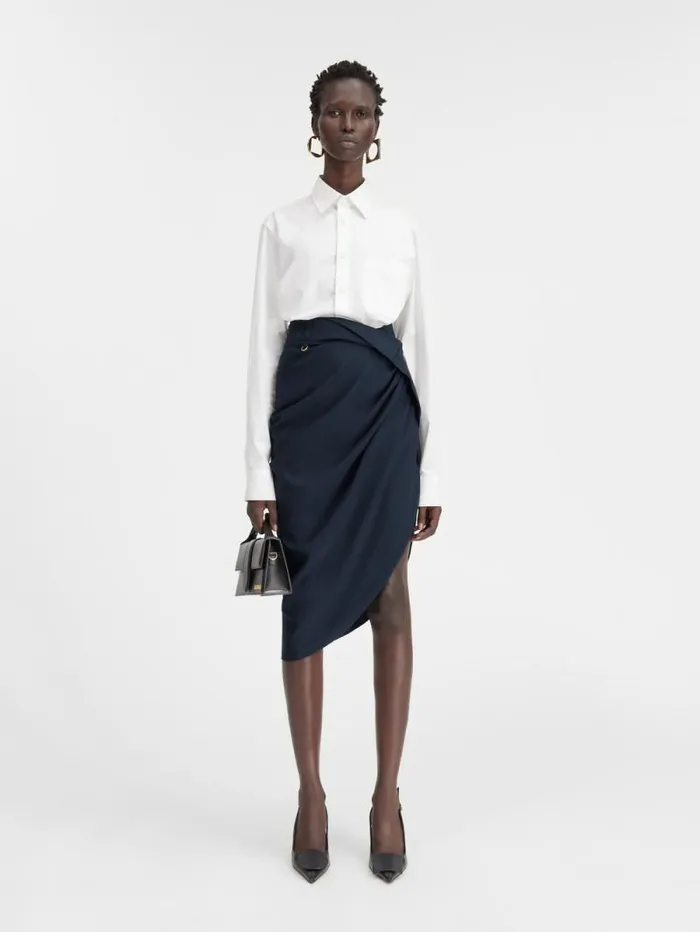 JACQUEMUS The Saudade Skirt Dark Navy Women Dresses and Skirts