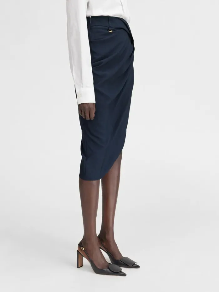JACQUEMUS The Saudade Skirt Dark Navy Women Dresses and Skirts