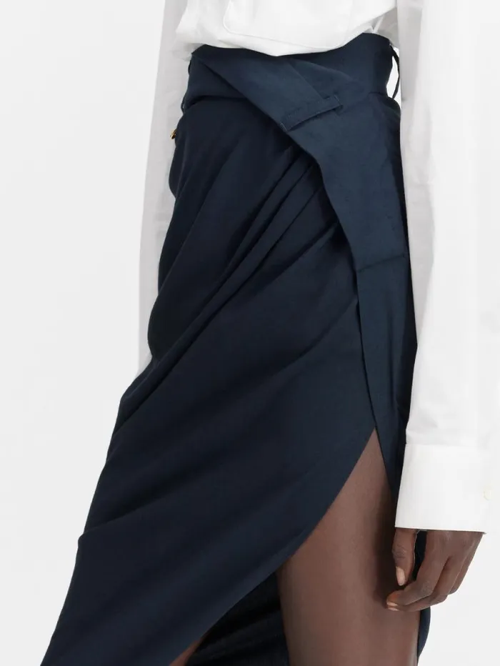 JACQUEMUS The Saudade Skirt Dark Navy Women Dresses and Skirts
