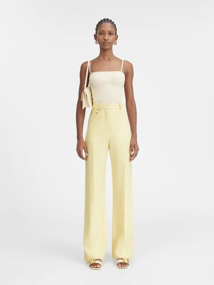 JACQUEMUS The Sauge Pants Pale Yellow Women Suits