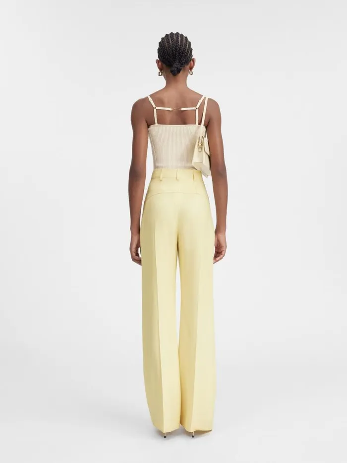 JACQUEMUS The Sauge Pants Pale Yellow Women Suits JACQUEMUS The Sauge Pants Pale Yellow Women Suits