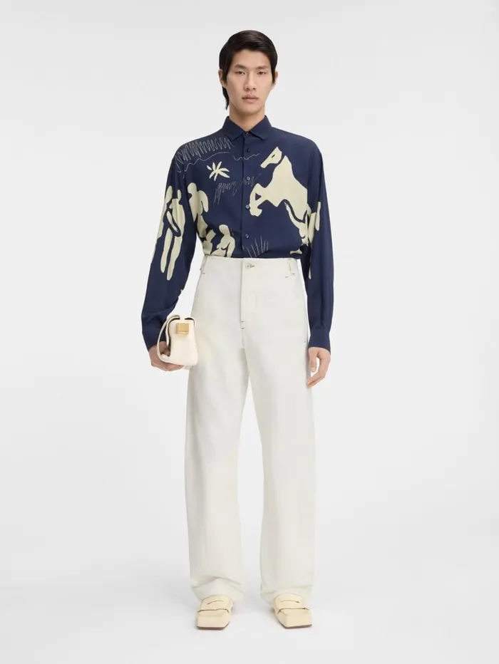 JACQUEMUS The Scala DeNmes Denim Pants Offwhite Men Denim