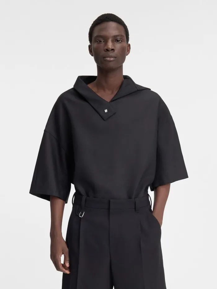 JACQUEMUS The Scala Polo Shirt Black Men Shirts JACQUEMUS The Scala Polo Shirt Black Men Shirts