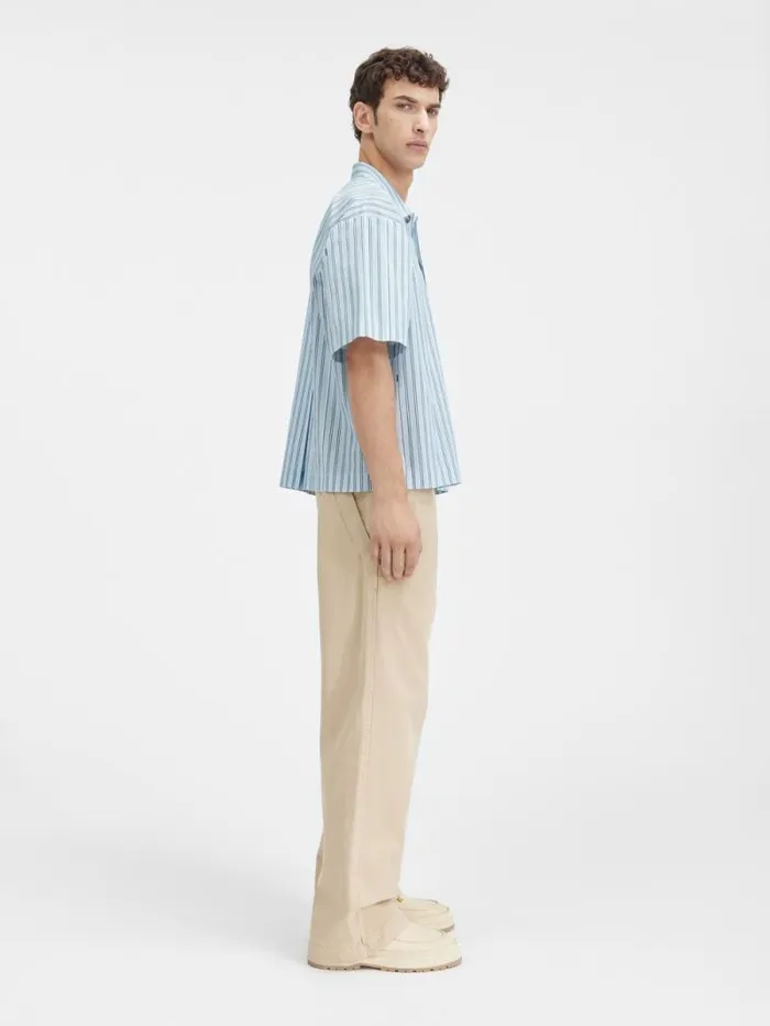 JACQUEMUS The Shortsleeve Shirt Print Blue Stripes Men Shirts JACQUEMUS The Shortsleeve Shirt Print Blue Stripes Men Shirts