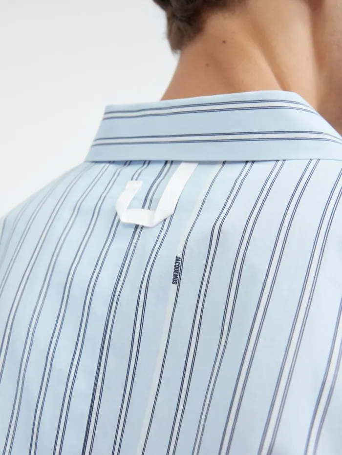 JACQUEMUS The Shortsleeve Shirt Print Blue Stripes Men Shirts JACQUEMUS The Shortsleeve Shirt Print Blue Stripes Men Shirts