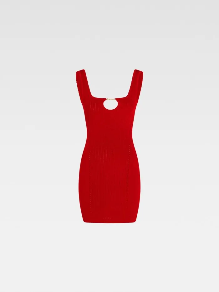 JACQUEMUS The Sierra Mini Dress Dark Red Women Dresses and Skirts JACQUEMUS The Sierra Mini Dress Dark Red Women Dresses and Skirts