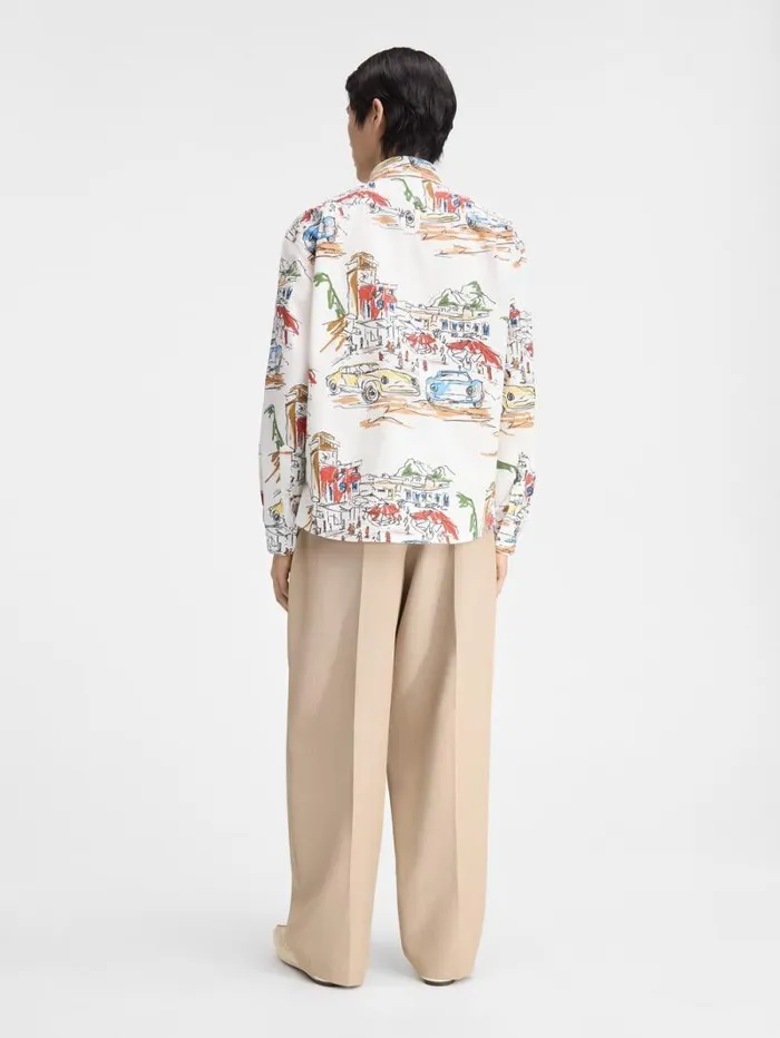 JACQUEMUS The Simon Shirt Print Capri Cars White Men Shirts