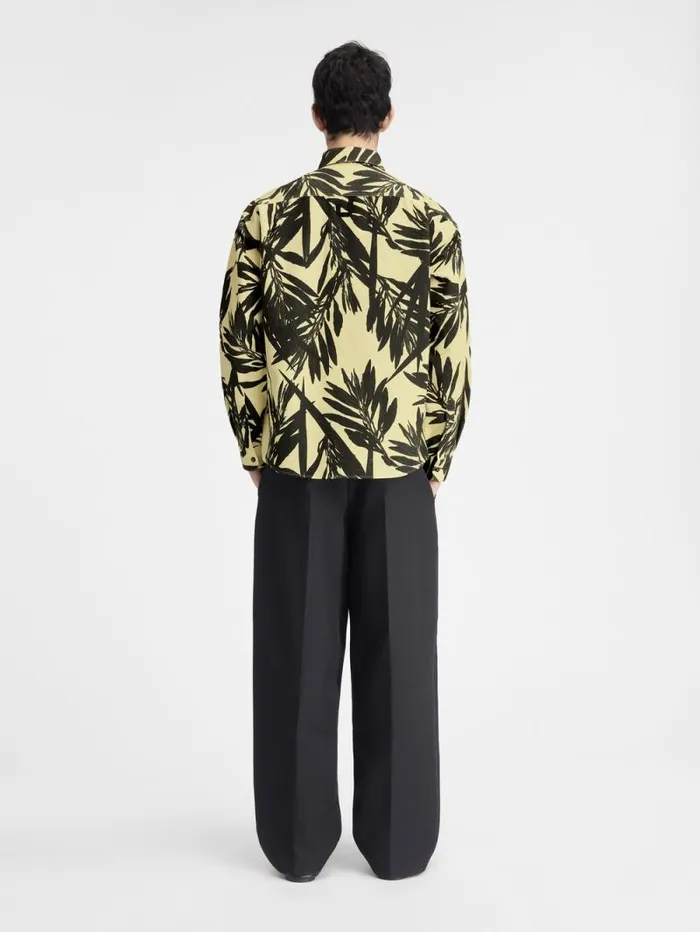 JACQUEMUS The Simon Shirt Print Foliage Black Yellow Men Shirts