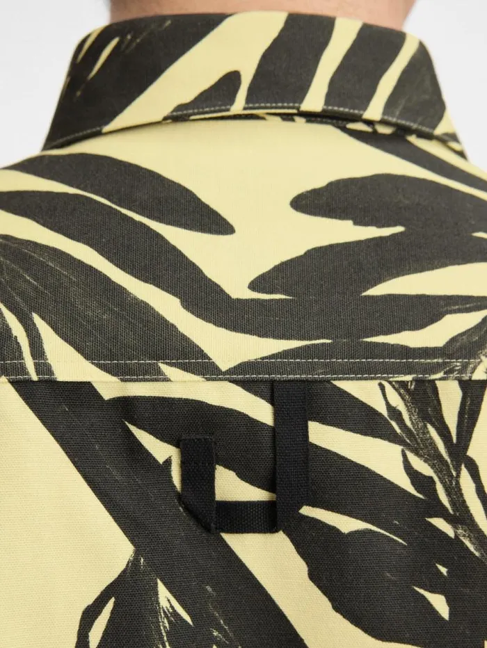 JACQUEMUS The Simon Shirt Print Foliage Black Yellow Men Shirts