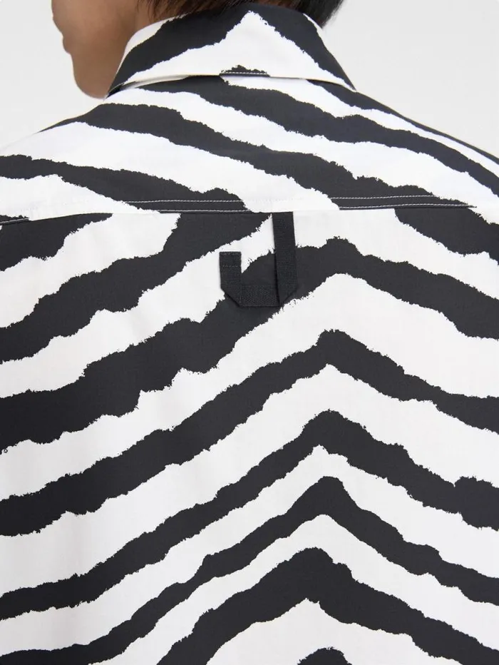 JACQUEMUS The Simon Shirt Print Zebra White Black Men Shirts JACQUEMUS The Simon Shirt Print Zebra White Black Men Shirts