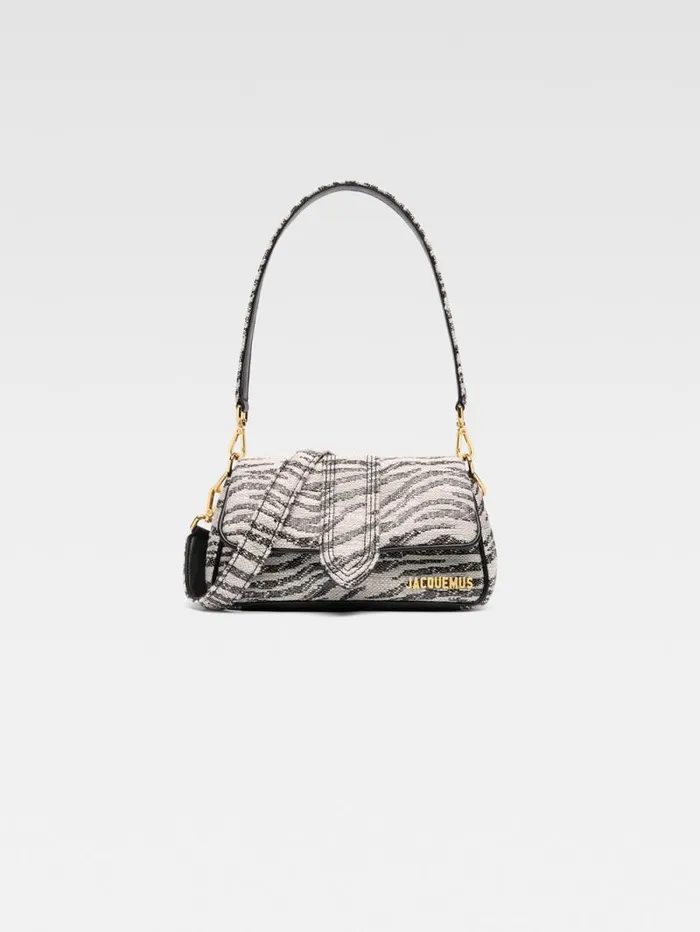 JACQUEMUS The Small Bambimou Black and White Zebra Women Crossbody and Handbags