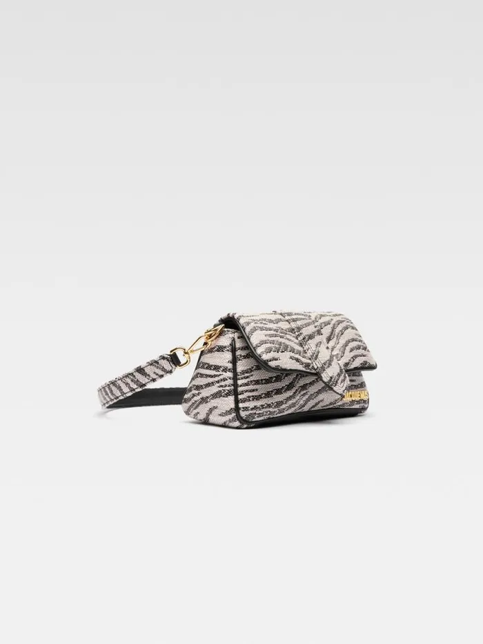 JACQUEMUS The Small Bambimou Black and White Zebra Women Crossbody and Handbags