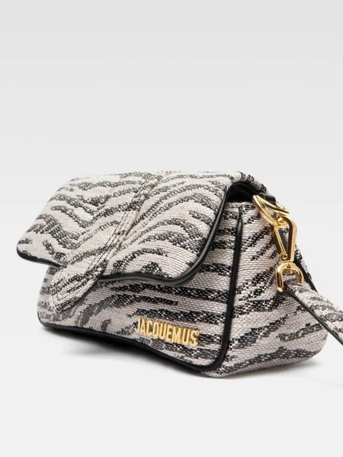 JACQUEMUS The Small Bambimou Black and White Zebra Women Crossbody and Handbags