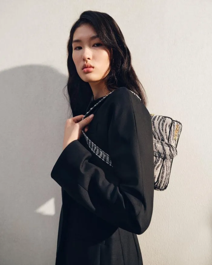 JACQUEMUS The Small Bambimou Black and White Zebra Women Crossbody and Handbags