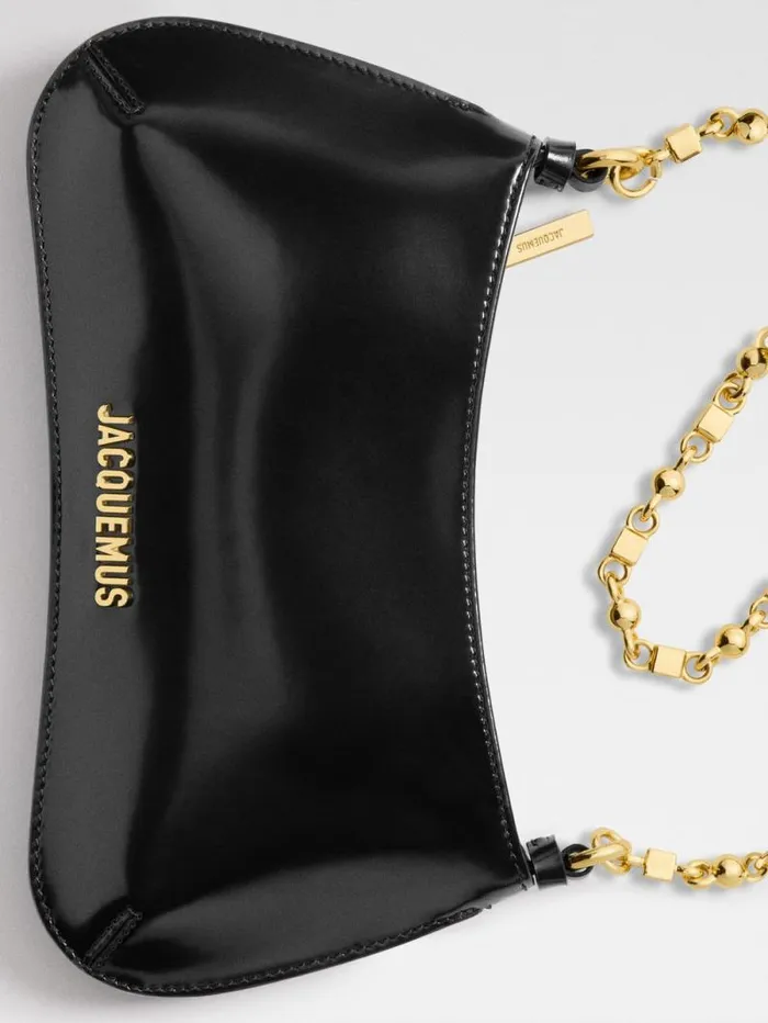 JACQUEMUS The Small Bisou Chaine Black Women Shoulder Bags JACQUEMUS The Small Bisou Chaine Black Women Shoulder Bags