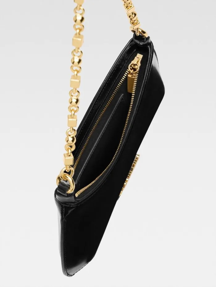 JACQUEMUS The Small Bisou Chaine Black Women Shoulder Bags JACQUEMUS The Small Bisou Chaine Black Women Shoulder Bags
