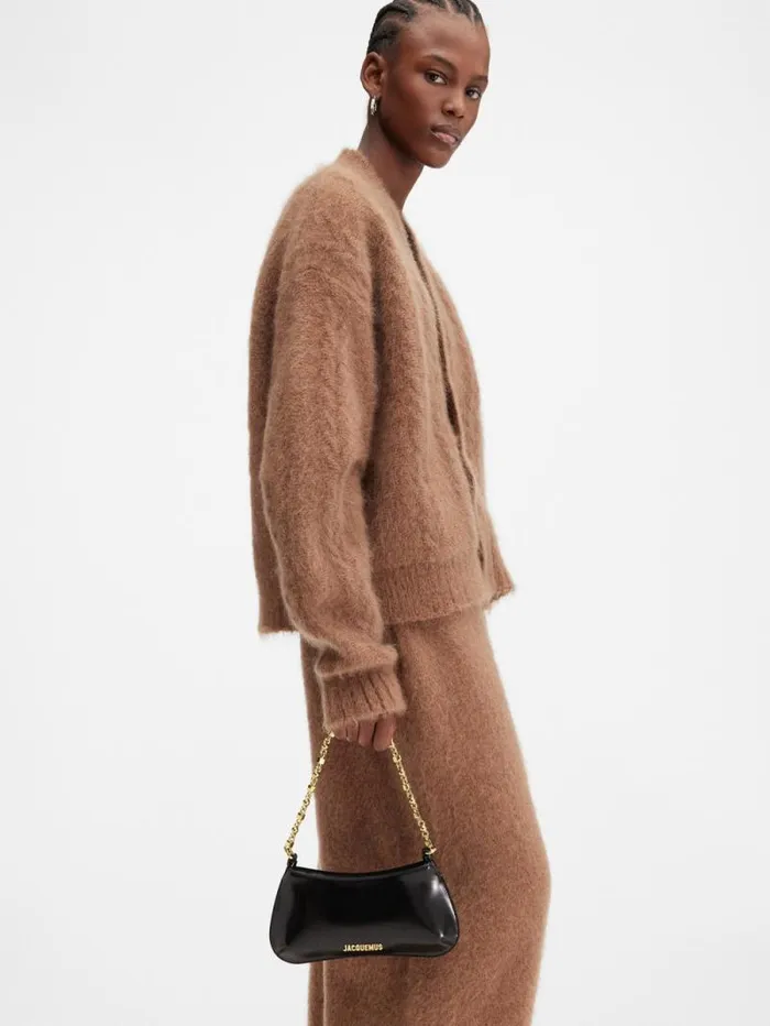 JACQUEMUS The Small Bisou Chaine Black Women Shoulder Bags JACQUEMUS The Small Bisou Chaine Black Women Shoulder Bags