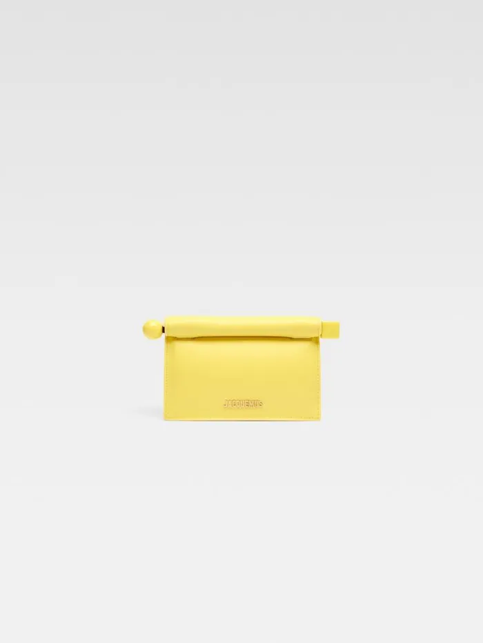 JACQUEMUS The Small Rond Carr Clutch Yellow Women Crossbody and Handbags