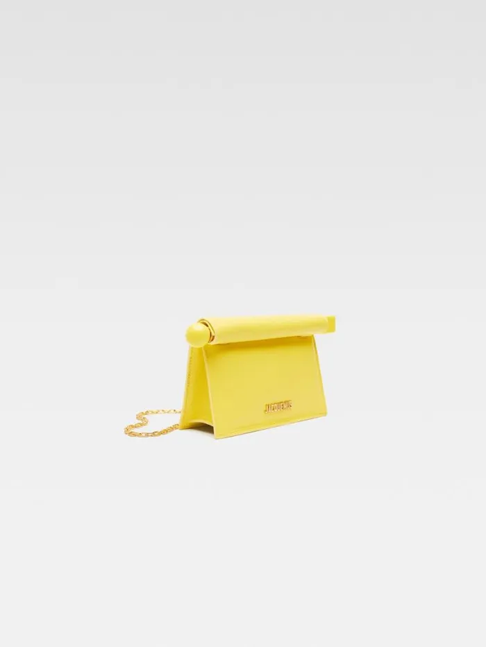 JACQUEMUS The Small Rond Carr Clutch Yellow Women Crossbody and Handbags JACQUEMUS The Small Rond Carr Clutch Yellow Women Crossbody and Handbags