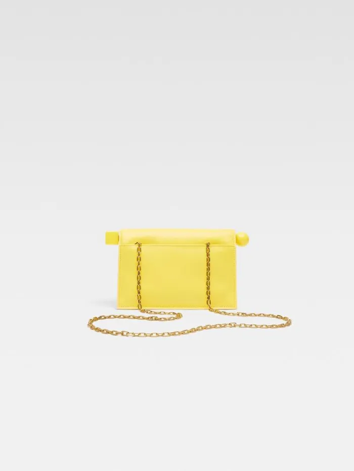 JACQUEMUS The Small Rond Carr Clutch Yellow Women Crossbody and Handbags JACQUEMUS The Small Rond Carr Clutch Yellow Women Crossbody and Handbags