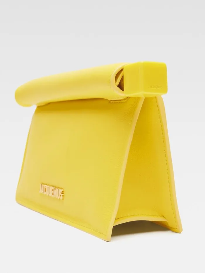 JACQUEMUS The Small Rond Carr Clutch Yellow Women Crossbody and Handbags JACQUEMUS The Small Rond Carr Clutch Yellow Women Crossbody and Handbags