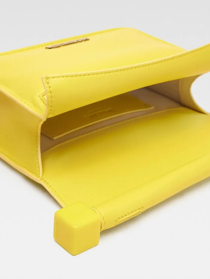 JACQUEMUS The Small Rond Carr Clutch Yellow Women Crossbody and Handbags JACQUEMUS The Small Rond Carr Clutch Yellow Women Crossbody and Handbags