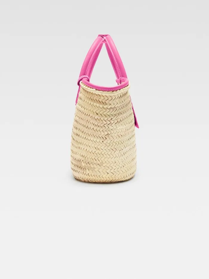 JACQUEMUS The Soli Basket Neon Pink Women Crossbody and Handbags JACQUEMUS The Soli Basket Neon Pink Women Crossbody and Handbags