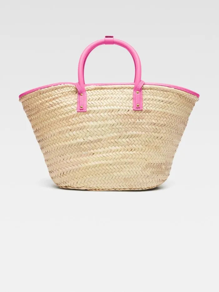 JACQUEMUS The Soli Basket Neon Pink Women Crossbody and Handbags JACQUEMUS The Soli Basket Neon Pink Women Crossbody and Handbags