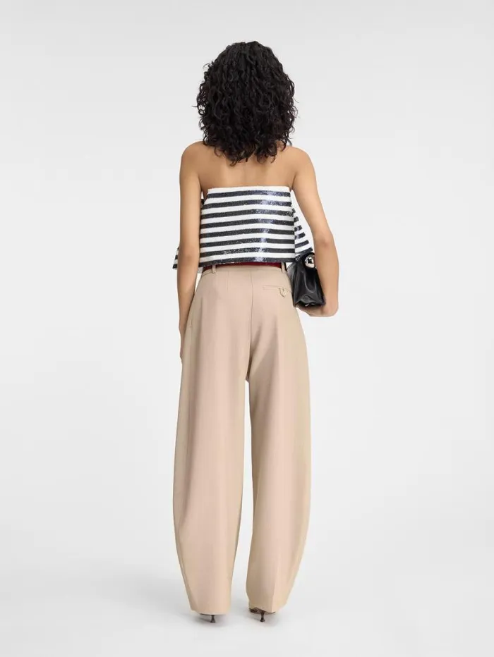 JACQUEMUS The Spezia Top Embroidered Sequins Stripes Navy White Women Tops and Shirts JACQUEMUS The Spezia Top Embroidered Sequins Stripes Navy White Women Tops and Shirts