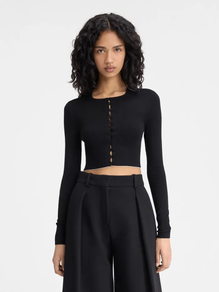 JACQUEMUS The Spiaggia Cardigan Black Women Knits JACQUEMUS The Spiaggia Cardigan Black Women Knits