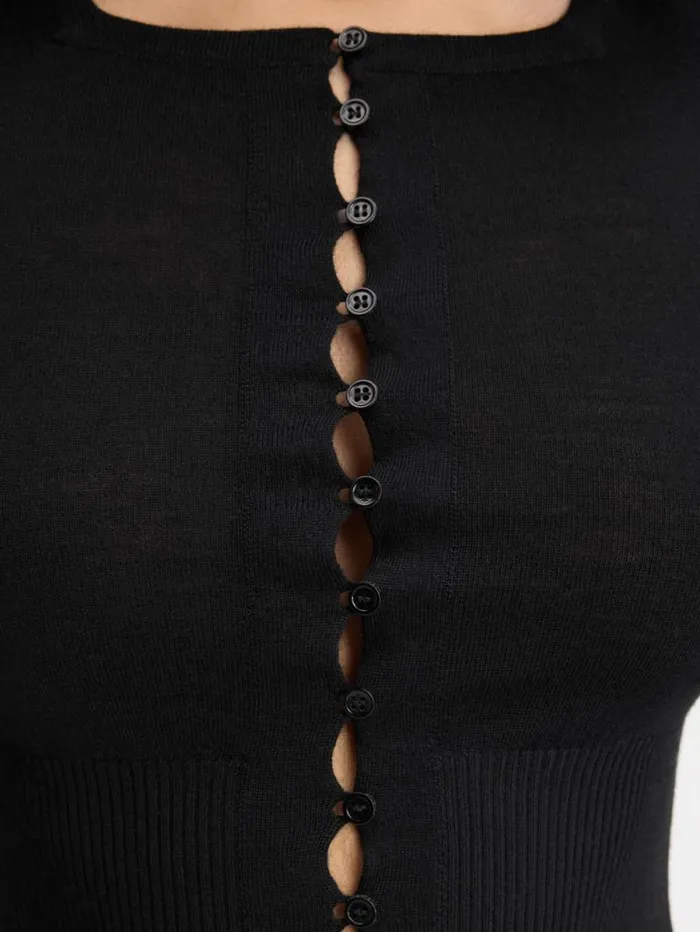 JACQUEMUS The Spiaggia Cardigan Black Women Knits JACQUEMUS The Spiaggia Cardigan Black Women Knits