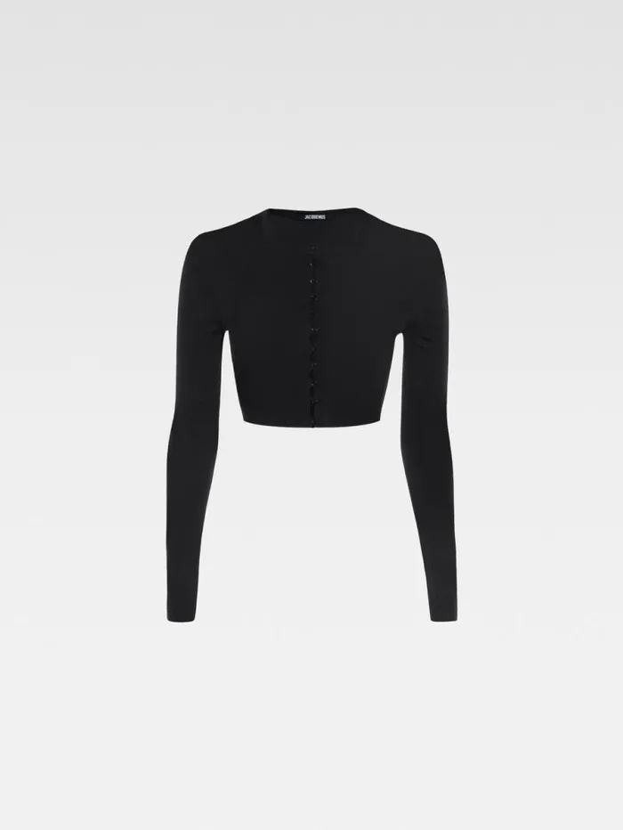 JACQUEMUS The Spiaggia Cardigan Black Women Knits JACQUEMUS The Spiaggia Cardigan Black Women Knits