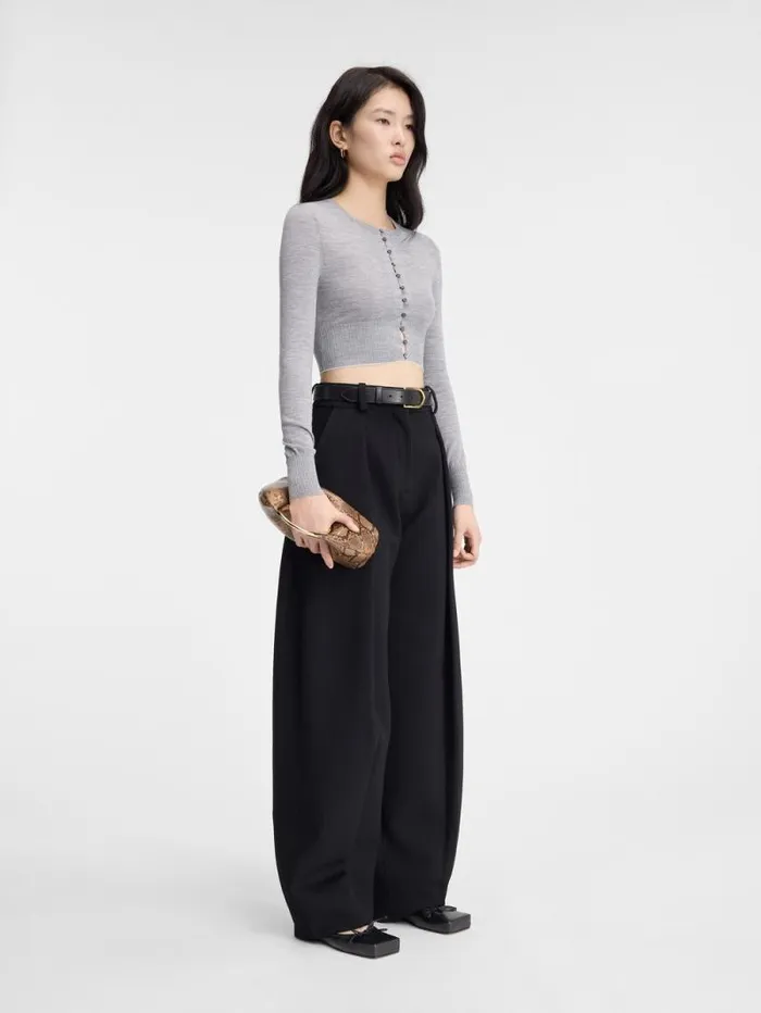 JACQUEMUS The Spiaggia Cardigan Grey Women Knits JACQUEMUS The Spiaggia Cardigan Grey Women Knits
