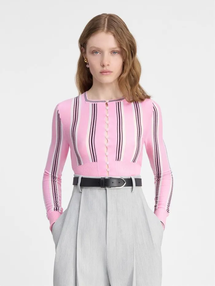 JACQUEMUS The Spiaggia Cardigan Multipink Women Knits JACQUEMUS The Spiaggia Cardigan Multipink Women Knits