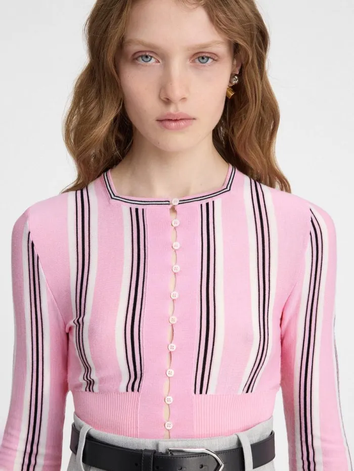 JACQUEMUS The Spiaggia Cardigan Multipink Women Knits JACQUEMUS The Spiaggia Cardigan Multipink Women Knits
