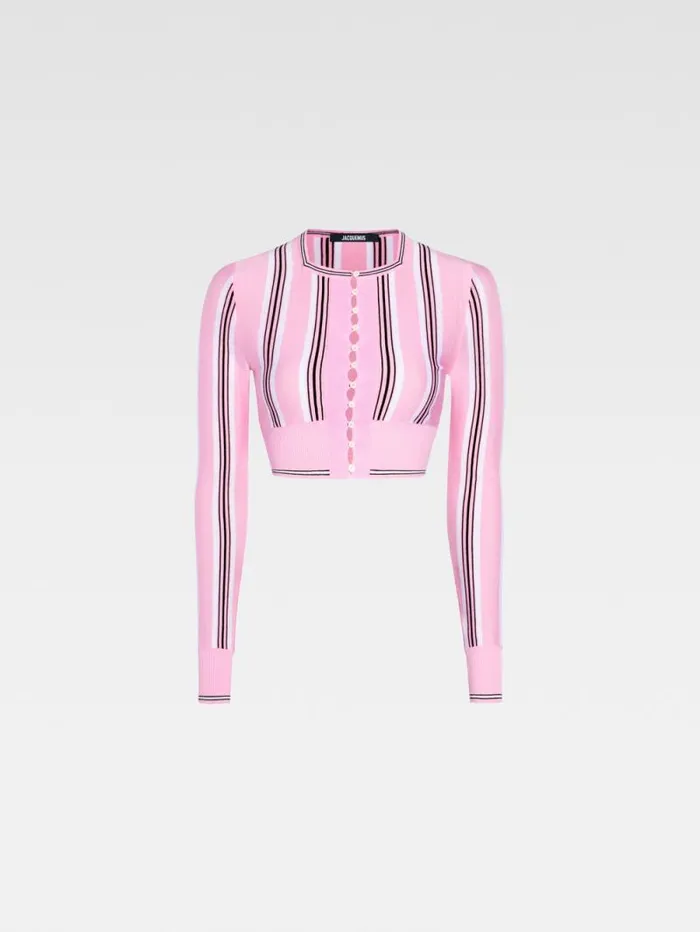 JACQUEMUS The Spiaggia Cardigan Multipink Women Knits JACQUEMUS The Spiaggia Cardigan Multipink Women Knits