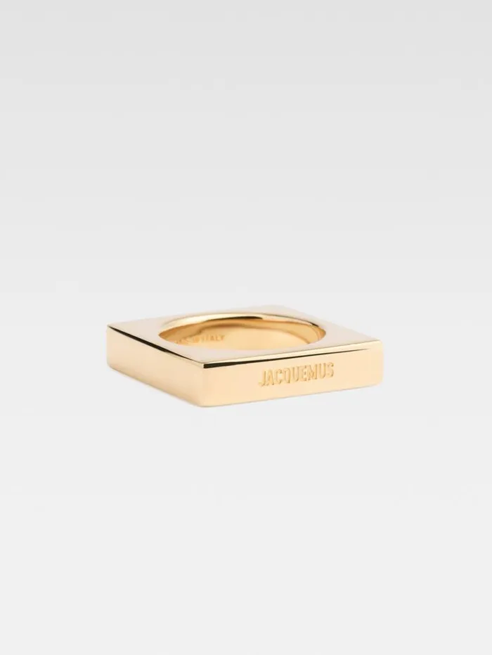 JACQUEMUS The Square Ring Light Gold Women Jewellery JACQUEMUS The Square Ring Light Gold Women Jewellery