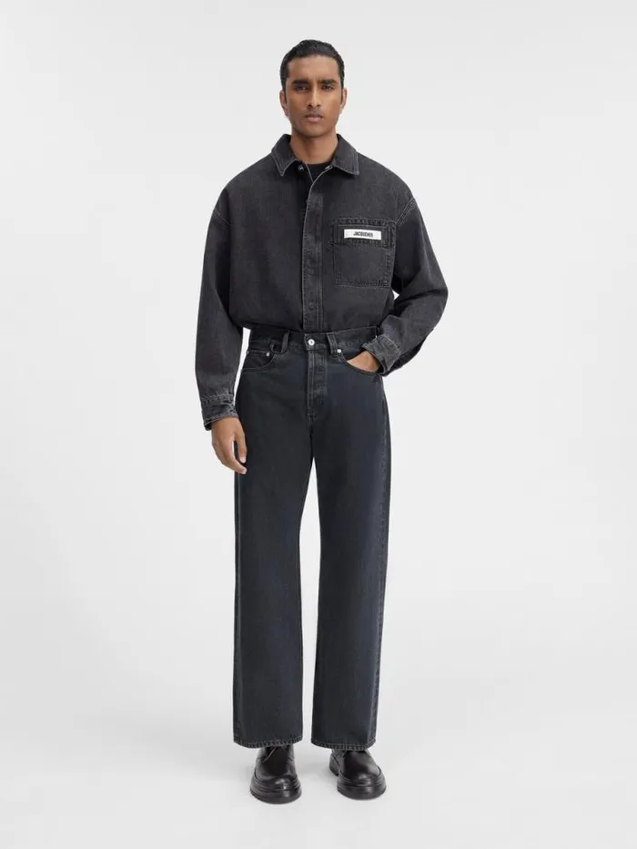 JACQUEMUS The Straight DeNmes Denim Pants Black Men Denim