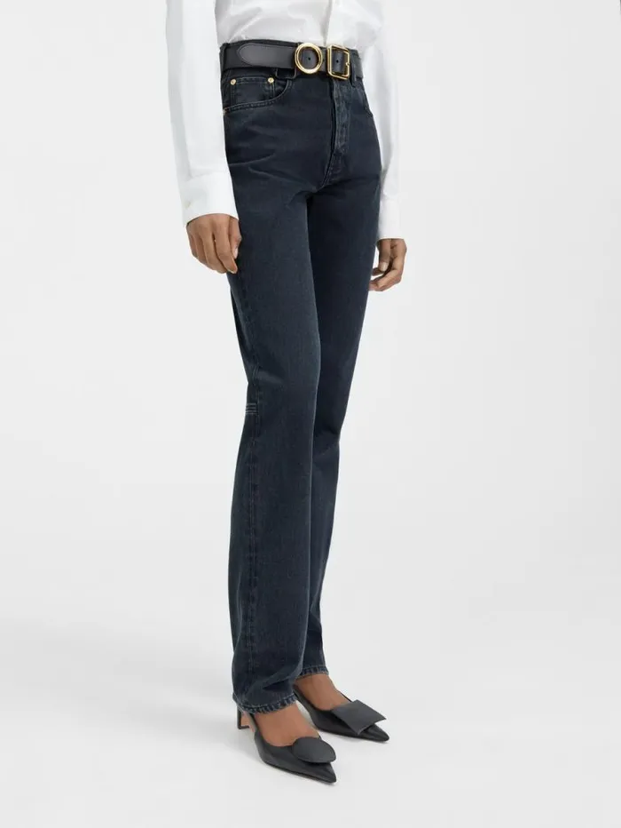 JACQUEMUS The Straight DeNmes Denim Pants Black Women Denim JACQUEMUS The Straight DeNmes Denim Pants Black Women Denim