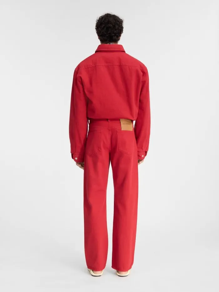 JACQUEMUS The Straight DeNmes Denim Pants Red Men Denim