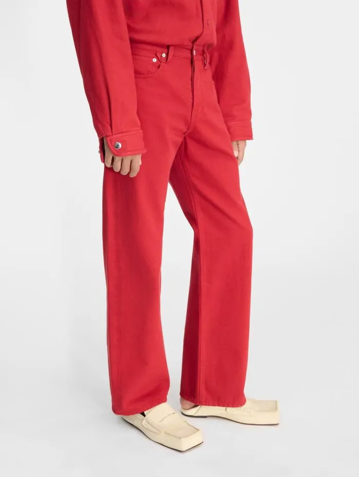 JACQUEMUS The Straight DeNmes Denim Pants Red Men Denim