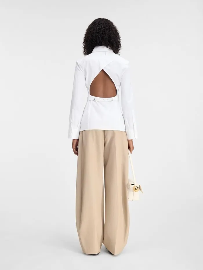 JACQUEMUS The Suit Shirt White Women Tops and Shirts JACQUEMUS The Suit Shirt White Women Tops and Shirts