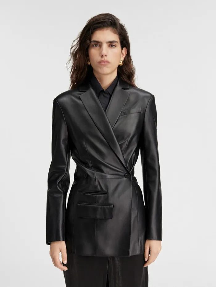 JACQUEMUS The Tibau Leather Jacket Black Women Coats and Jackets JACQUEMUS The Tibau Leather Jacket Black Women Coats and Jackets