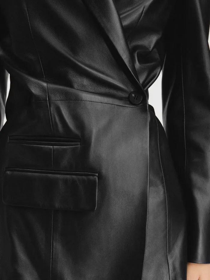JACQUEMUS The Tibau Leather Jacket Black Women Coats and Jackets JACQUEMUS The Tibau Leather Jacket Black Women Coats and Jackets