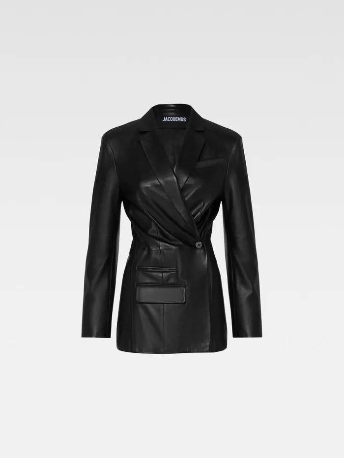 JACQUEMUS The Tibau Leather Jacket Black Women Coats and Jackets JACQUEMUS The Tibau Leather Jacket Black Women Coats and Jackets