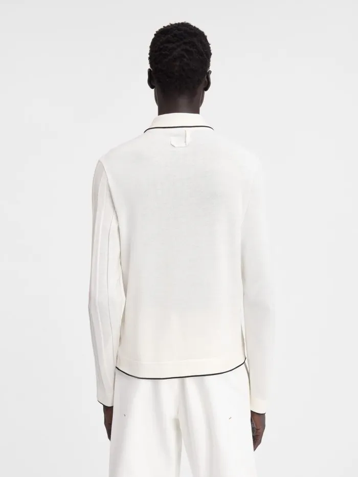 JACQUEMUS The Tricot Longsleeve Polo Shirt Offwhite Men Knits JACQUEMUS The Tricot Longsleeve Polo Shirt Offwhite Men Knits