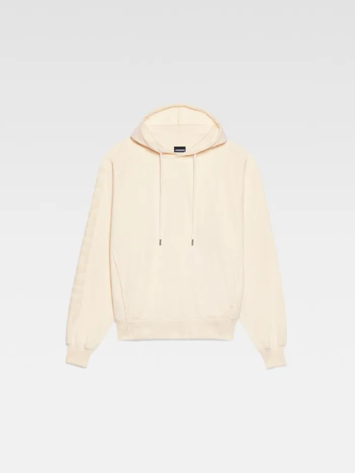 JACQUEMUS The Typo Hoodie Light Beige Men Sweatshirts and Joggings